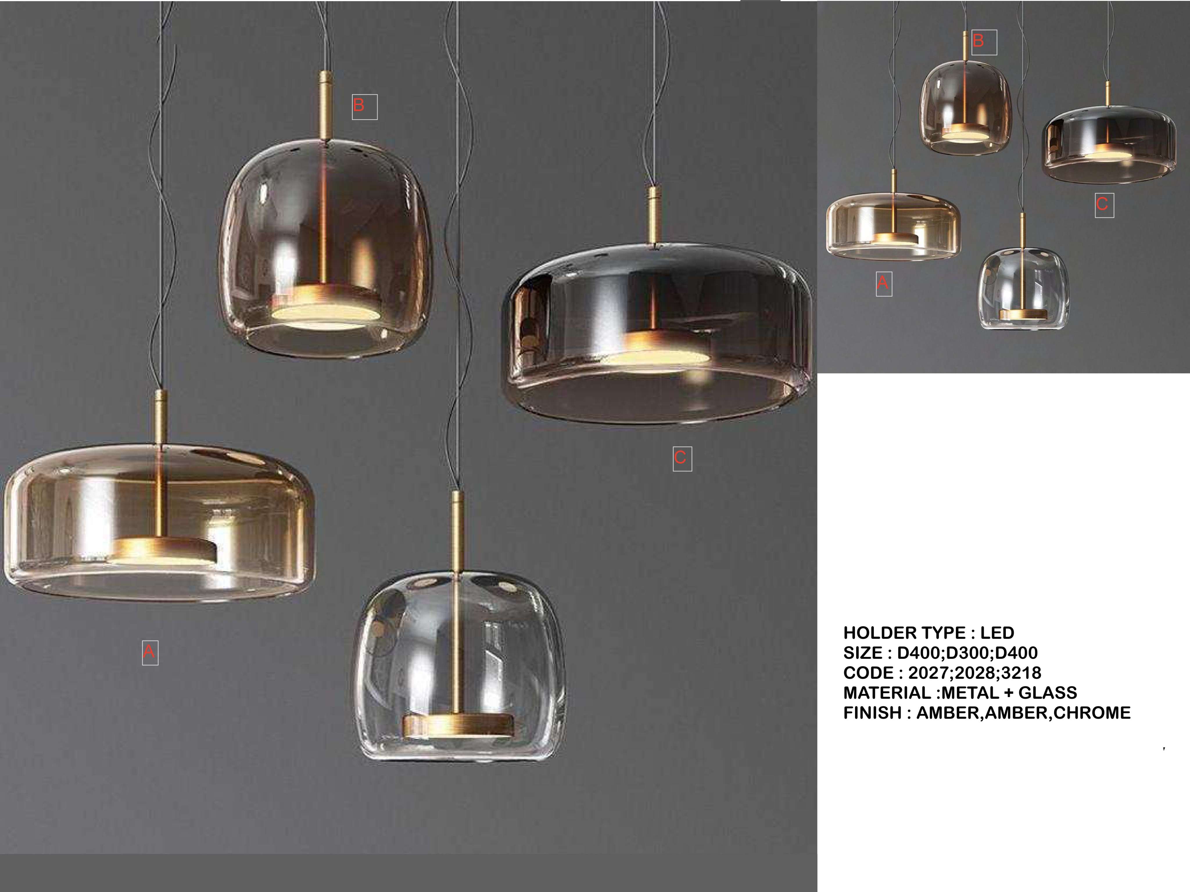 Beyond Lights - Amber Glass Pendant- LCHL